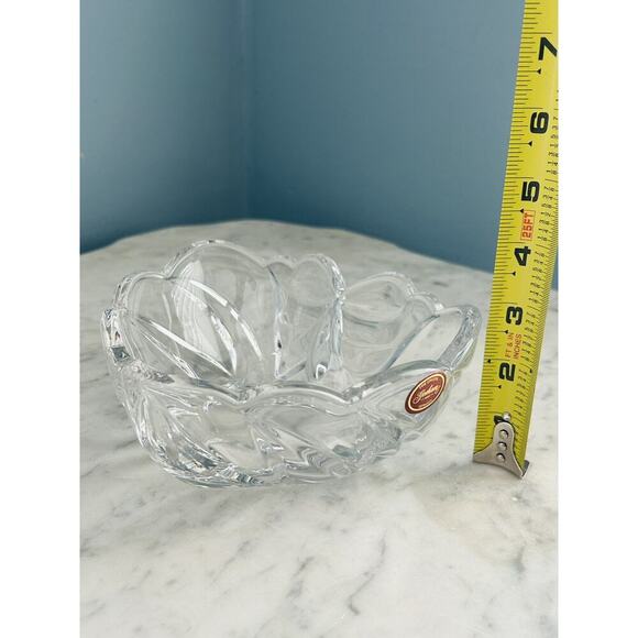 Gorham Heart Shaped Fine Crystal Bowl w/ Bow Germany Candy Dish 1831 Trinket - Picture 5 of 14